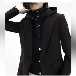 Veronica Beard Hooded Zanchi Dickey - Black/Navy-New      W/O Tags